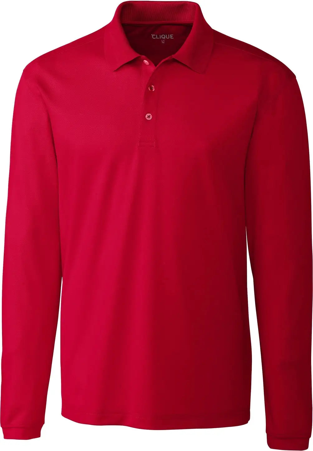 Clique Mqk00077 Spin Eco Performance Pique Long Sleeve Mens Polo - Red - Adult s