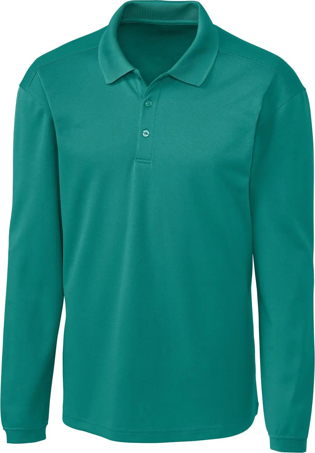 Clique Mqk00077 Spin Eco Performance Pique Long Sleeve Mens Polo - Teal Green - Adult s