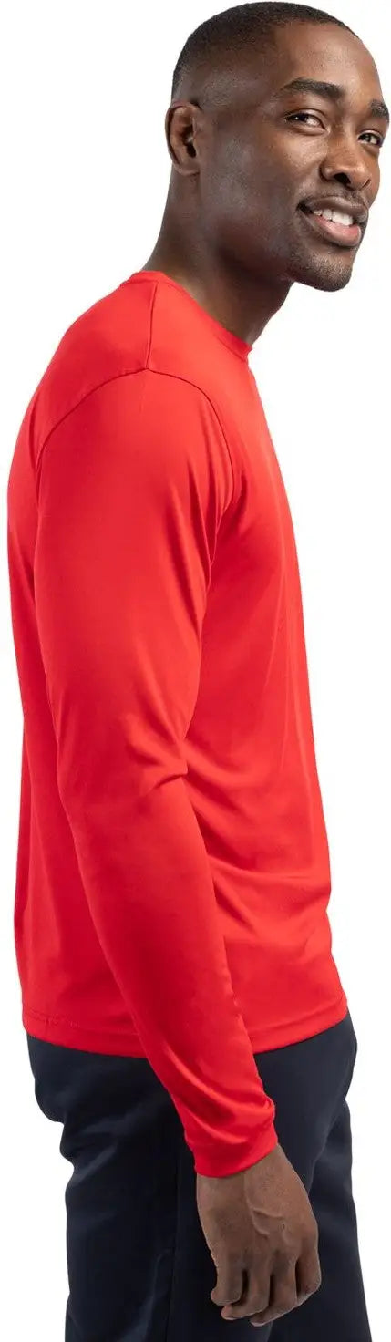 Clique Mqk00078 Spin Eco Performance Long Sleeve Mens Tee Shirt - Red