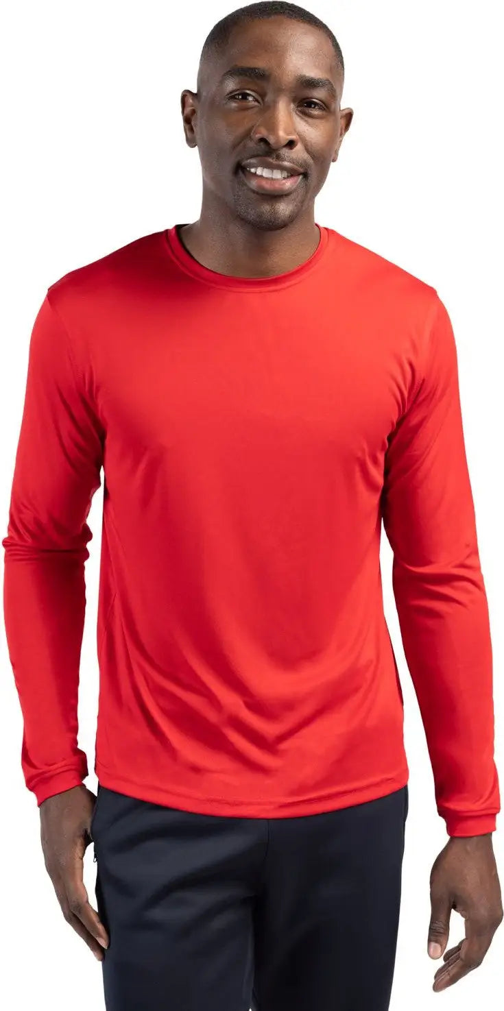 Clique Mqk00078 Spin Eco Performance Long Sleeve Mens Tee Shirt - Red - Adult s