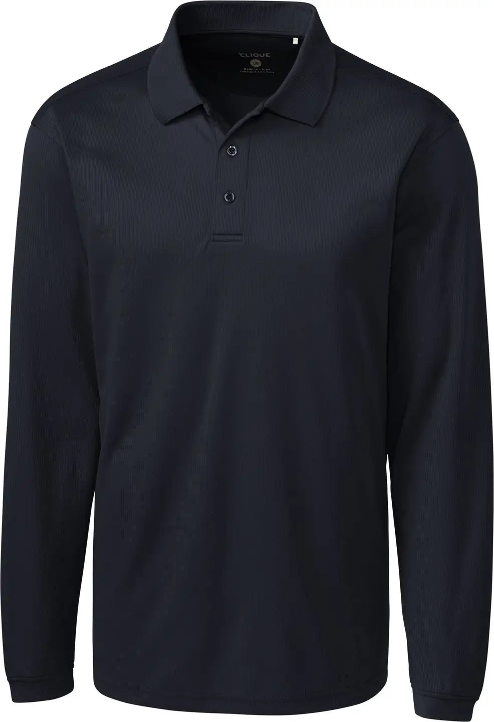 Clique Mqk00079 Ice Pique Mens Long Sleeve Tech Polo - Dark Navy