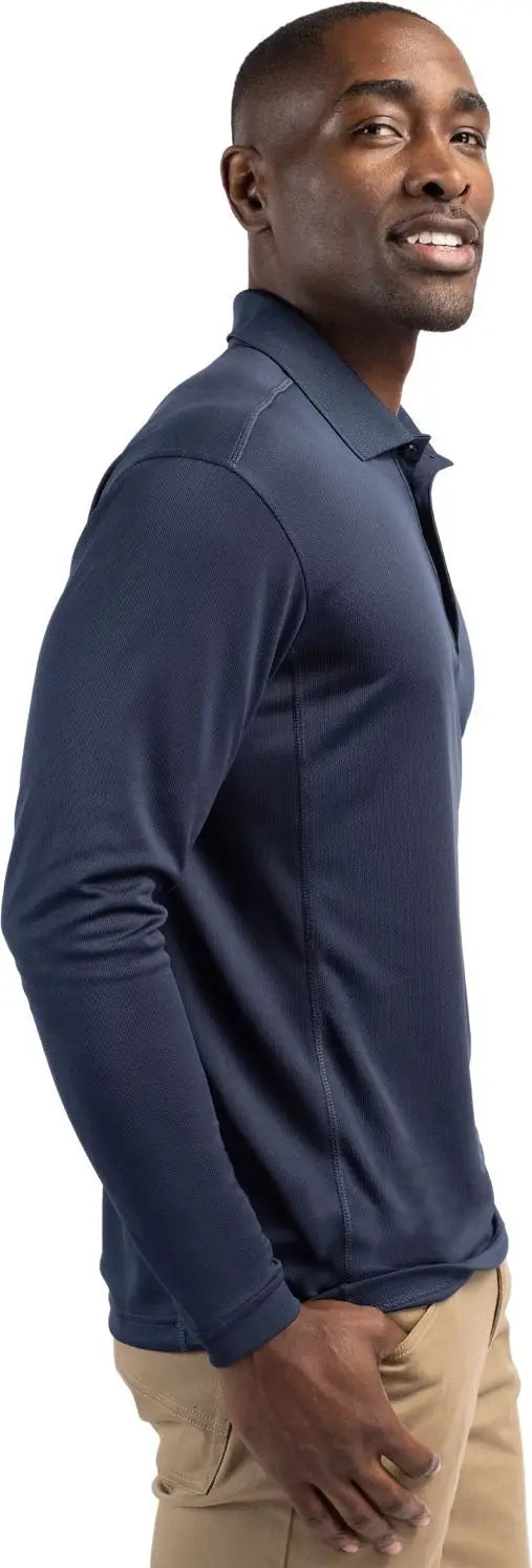 Clique Mqk00079 Ice Pique Mens Long Sleeve Tech Polo - Dark Navy