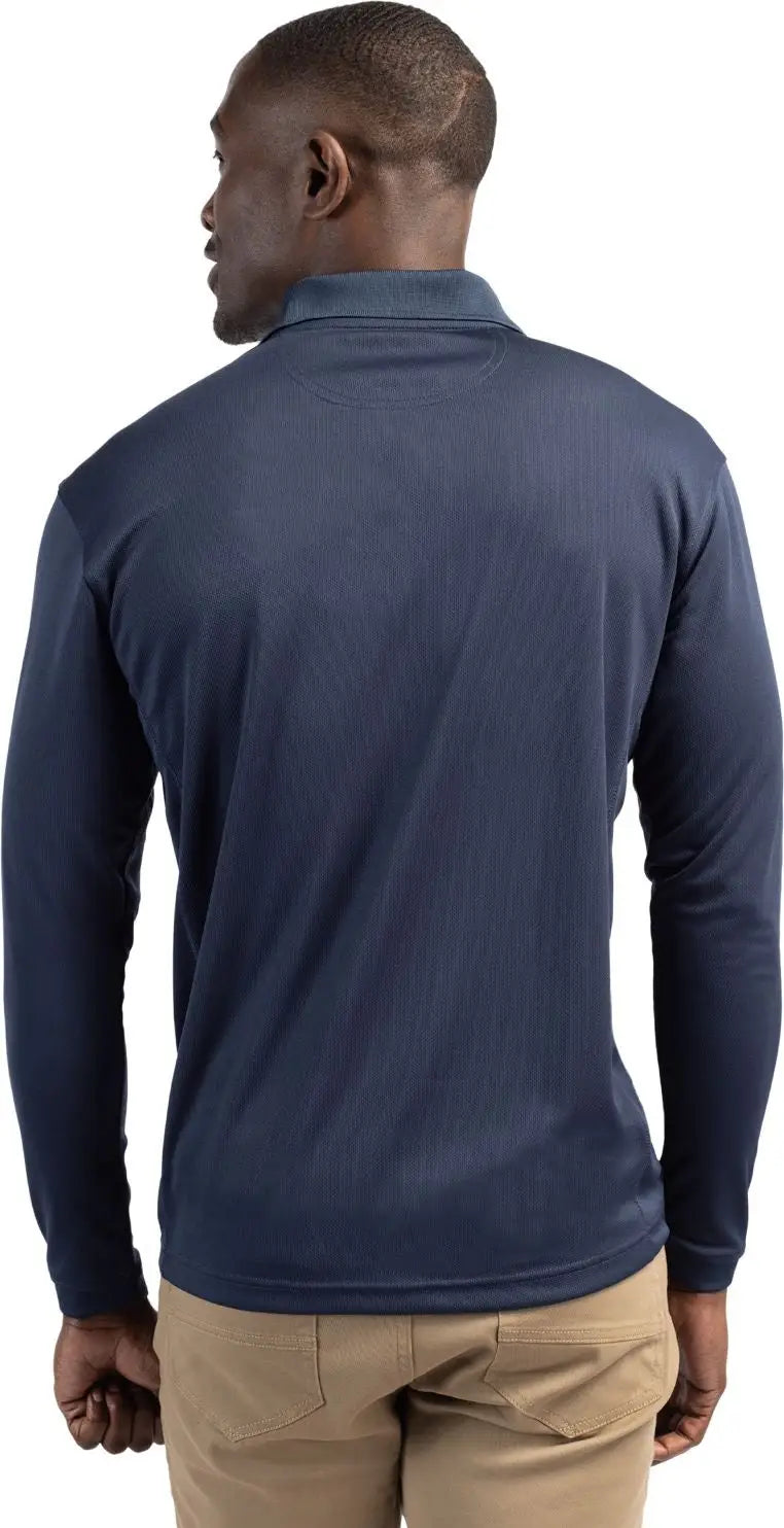 Clique Mqk00079 Ice Pique Mens Long Sleeve Tech Polo - Dark Navy