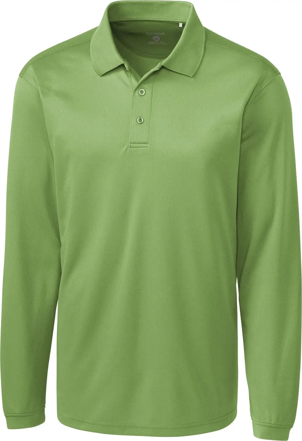 Clique Mqk00079 Ice Pique Mens Long Sleeve Tech Polo - Putting Green - Adult s