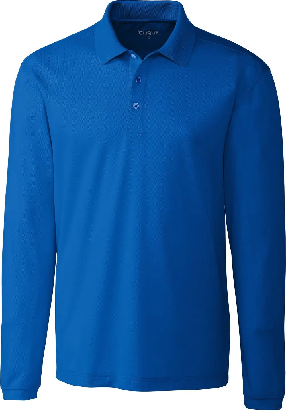 Clique Mqk00079 Ice Pique Mens Long Sleeve Tech Polo - Royal Blue - Adult s