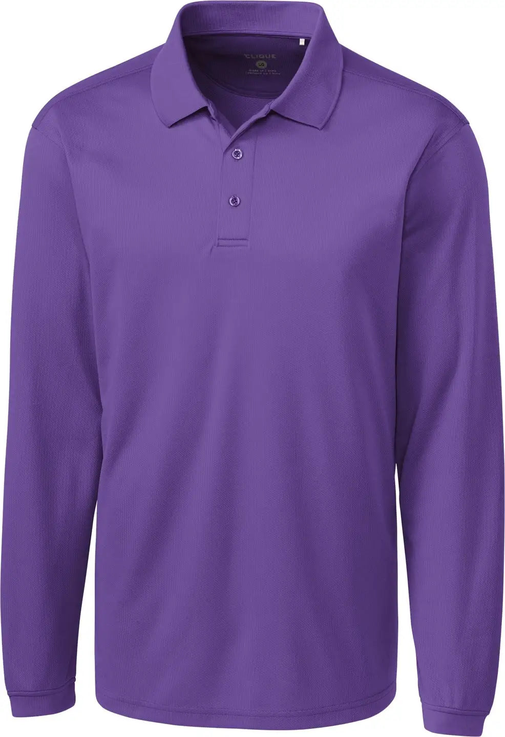 Clique Mqk00079 Ice Pique Mens Long Sleeve Tech Polo - Valor - Adult s