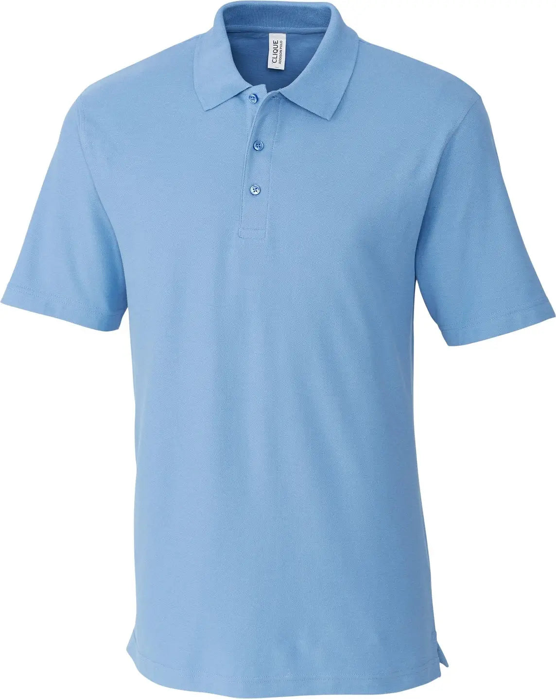 Clique Mqk00084 Addison All Cotton Pique Short Sleeve Mens Polo - Light Blue