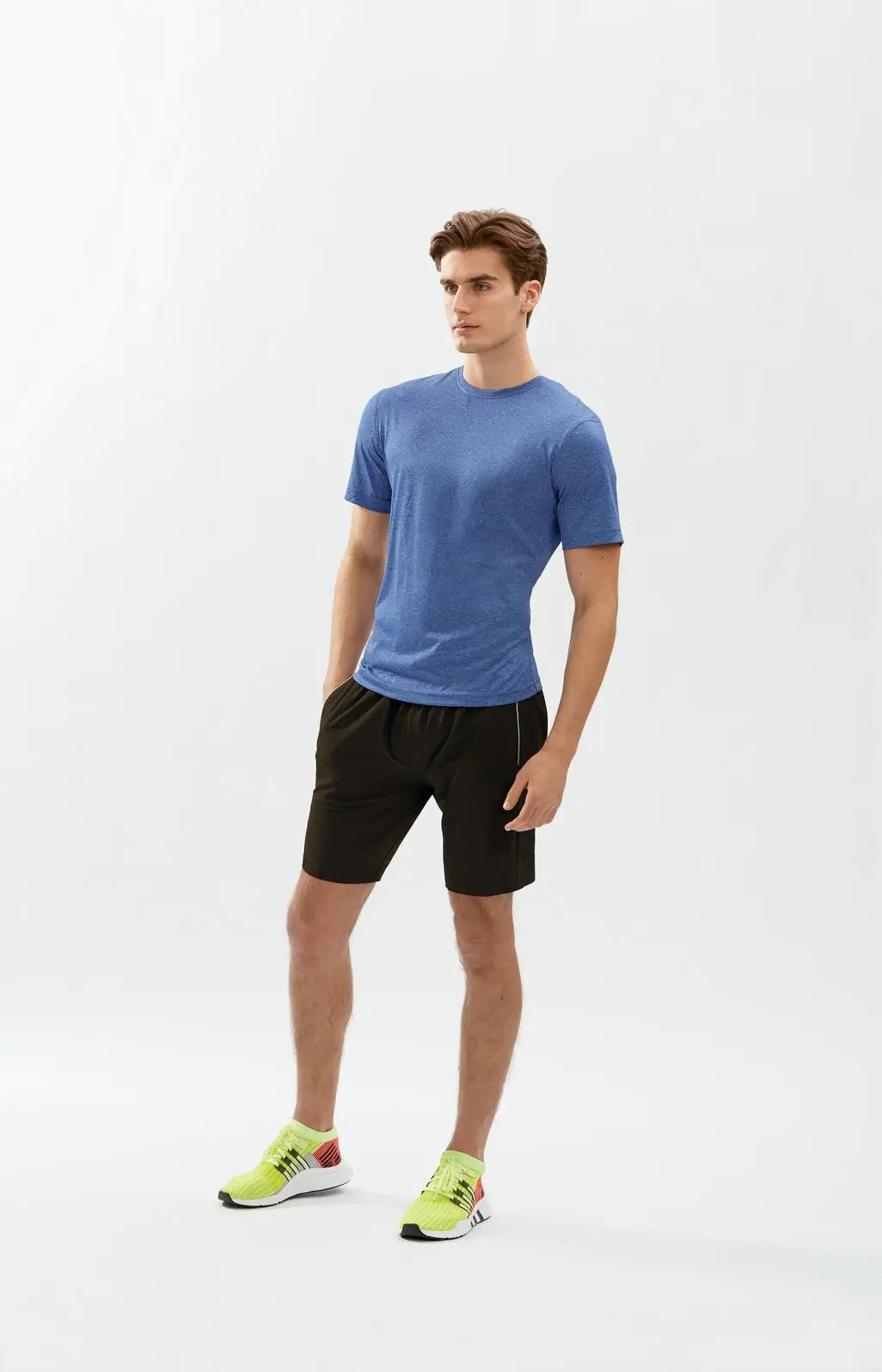 Clique Mqk00094 Charge Active Mens Short Sleeve Tee - Blue Heather