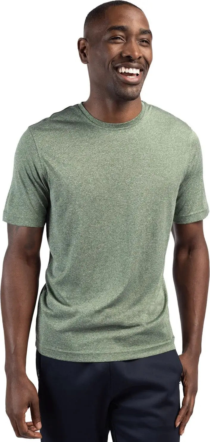 Clique Mqk00094 Charge Active Mens Short Sleeve Tee - Bottle Green Heather - Adult s