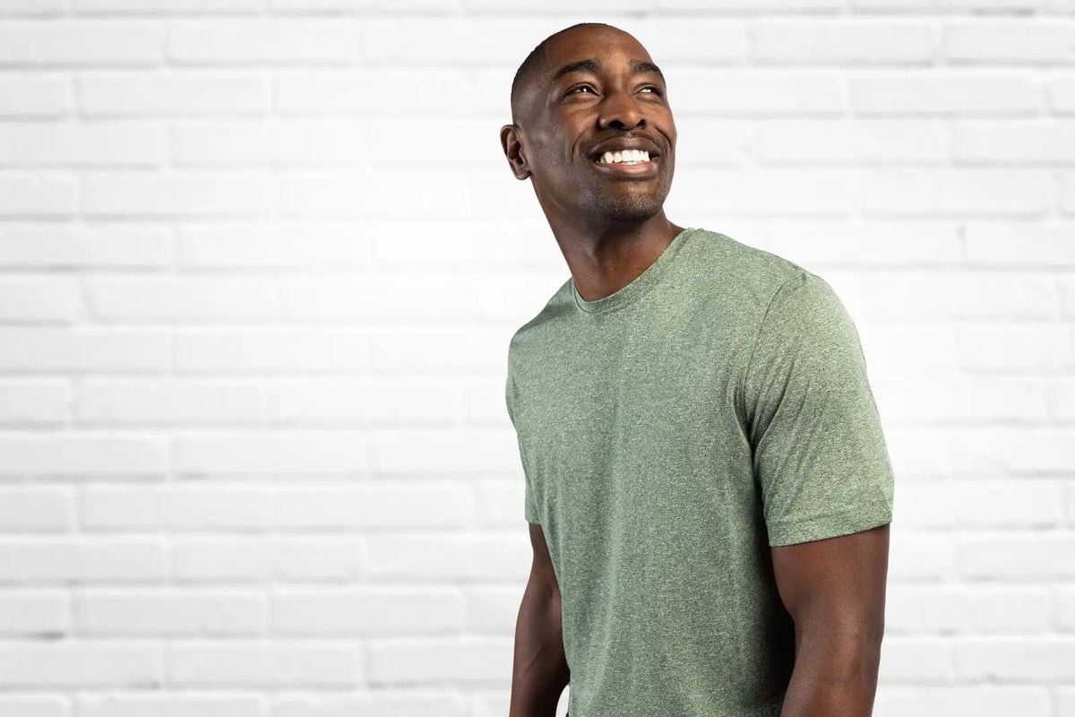Clique Mqk00094 Charge Active Mens Short Sleeve Tee - Bottle Green Heather