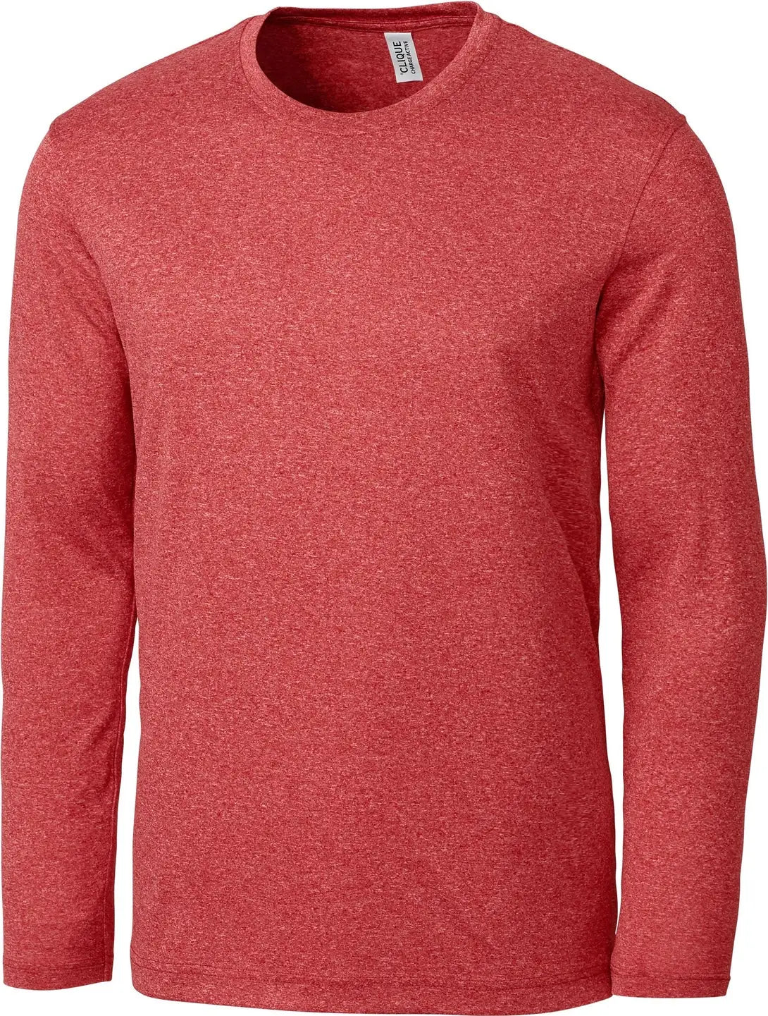 Clique Mqk00095 Charge Active Mens Long Sleeve Tee - Cardinal Red Heather