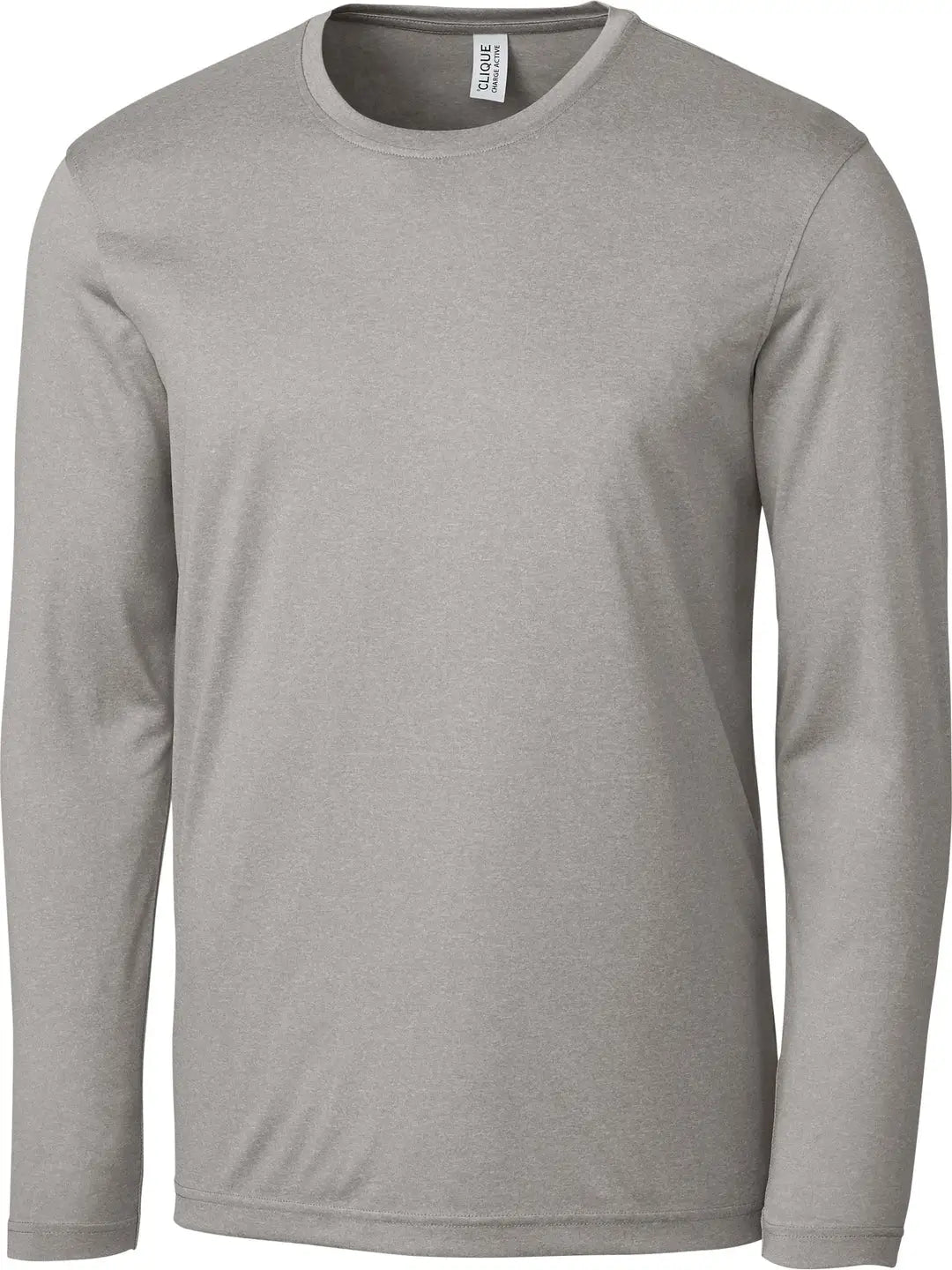 Clique Mqk00095 Charge Active Mens Long Sleeve Tee - Light Gray Heather - Adult s