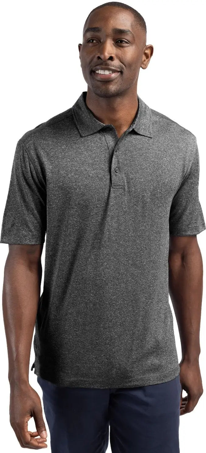 Clique Mqk00096 Charge Active Mens Short Sleeve Polo - Black Heather - Adult s