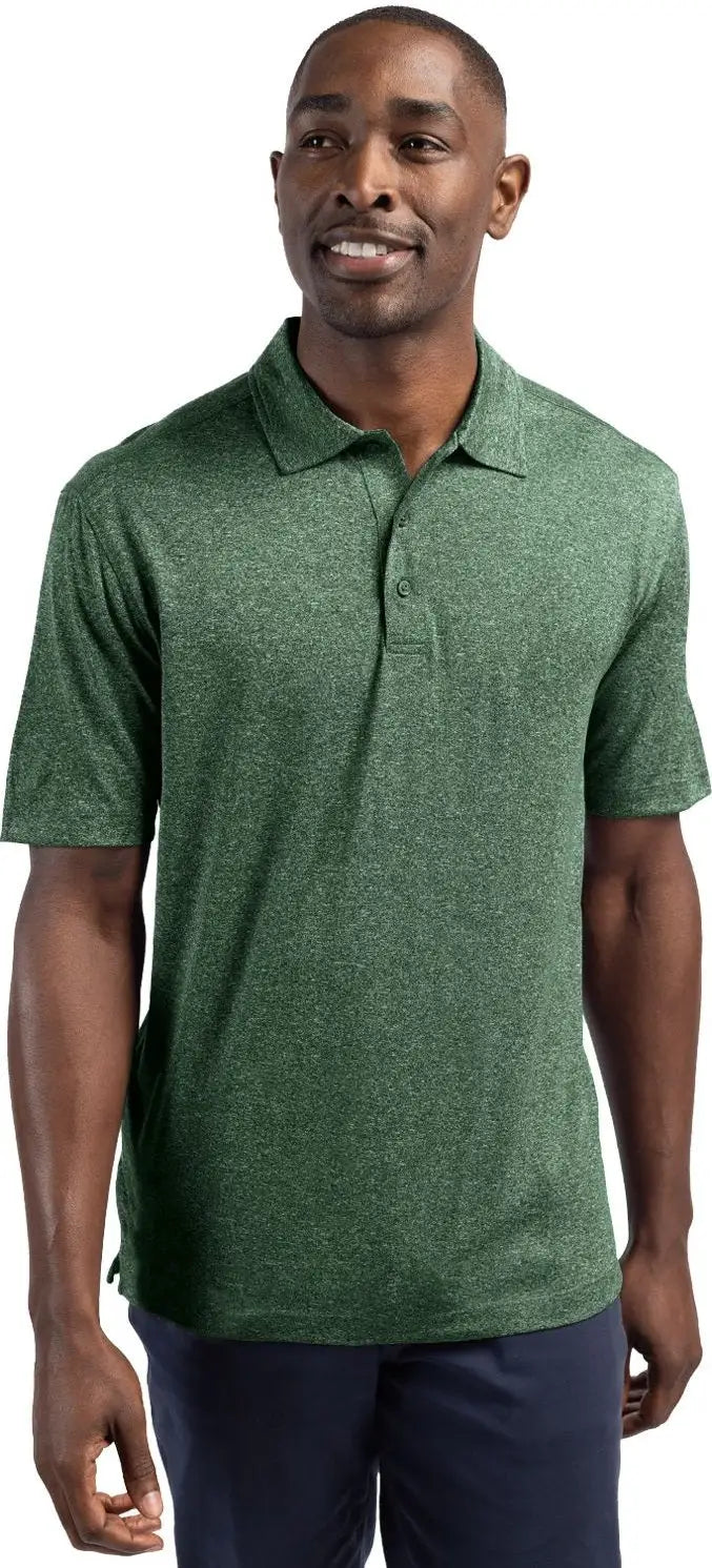 Clique Mqk00096 Charge Active Mens Short Sleeve Polo - Bottle Green Heather - Adult s