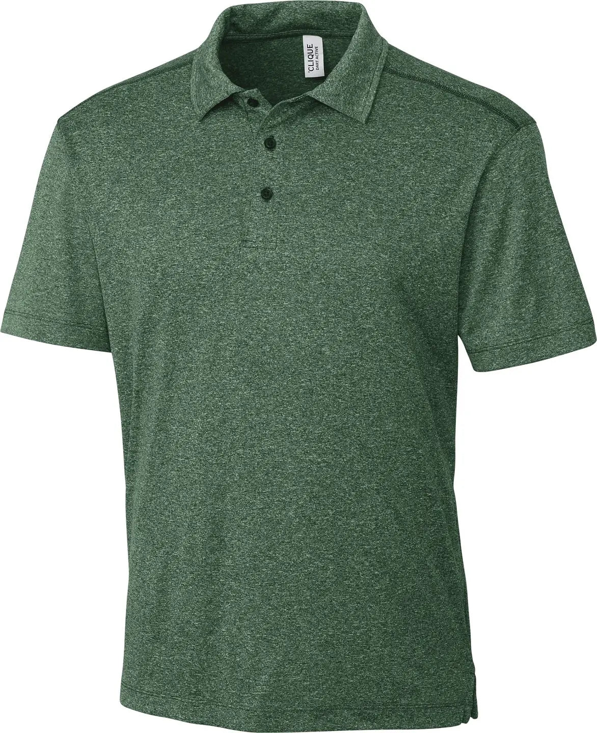 Clique Mqk00096 Charge Active Mens Short Sleeve Polo - Bottle Green Heather