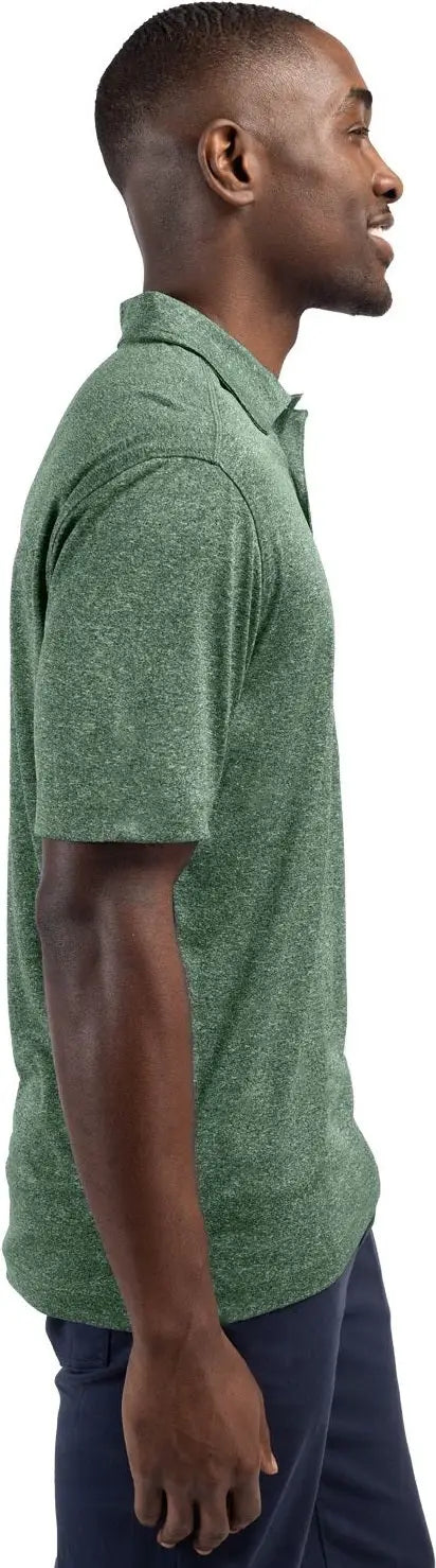 Clique Mqk00096 Charge Active Mens Short Sleeve Polo - Bottle Green Heather