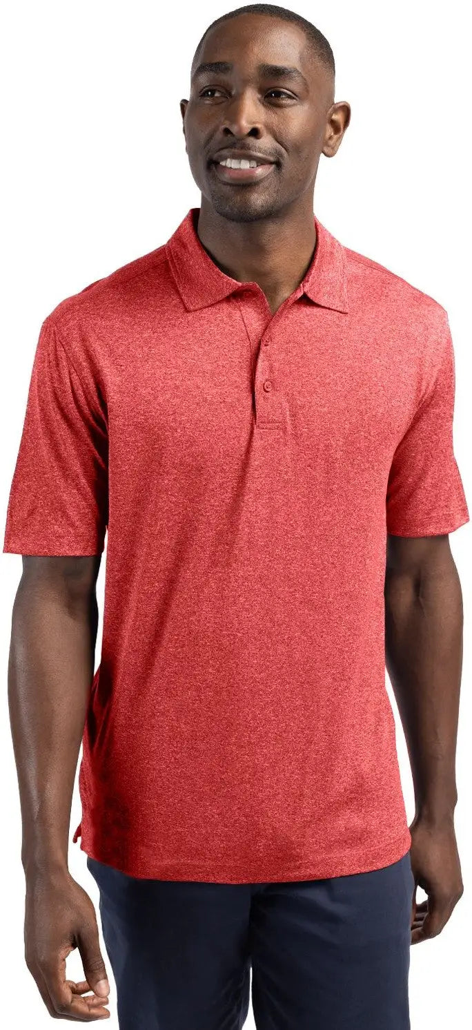 Clique Mqk00096 Charge Active Mens Short Sleeve Polo - Cardinal Red Heather - Adult s
