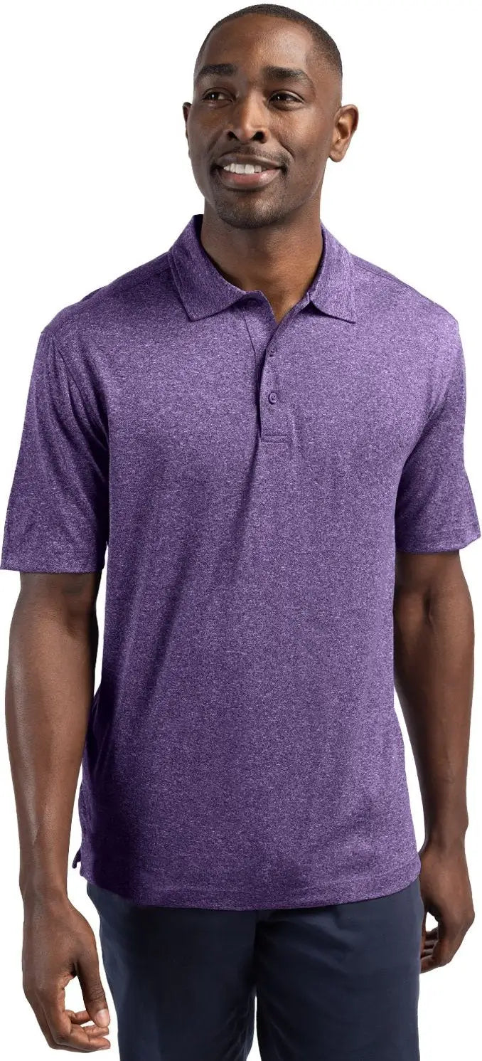 Clique Mqk00096 Charge Active Mens Short Sleeve Polo - College Purple Heather - Adult s