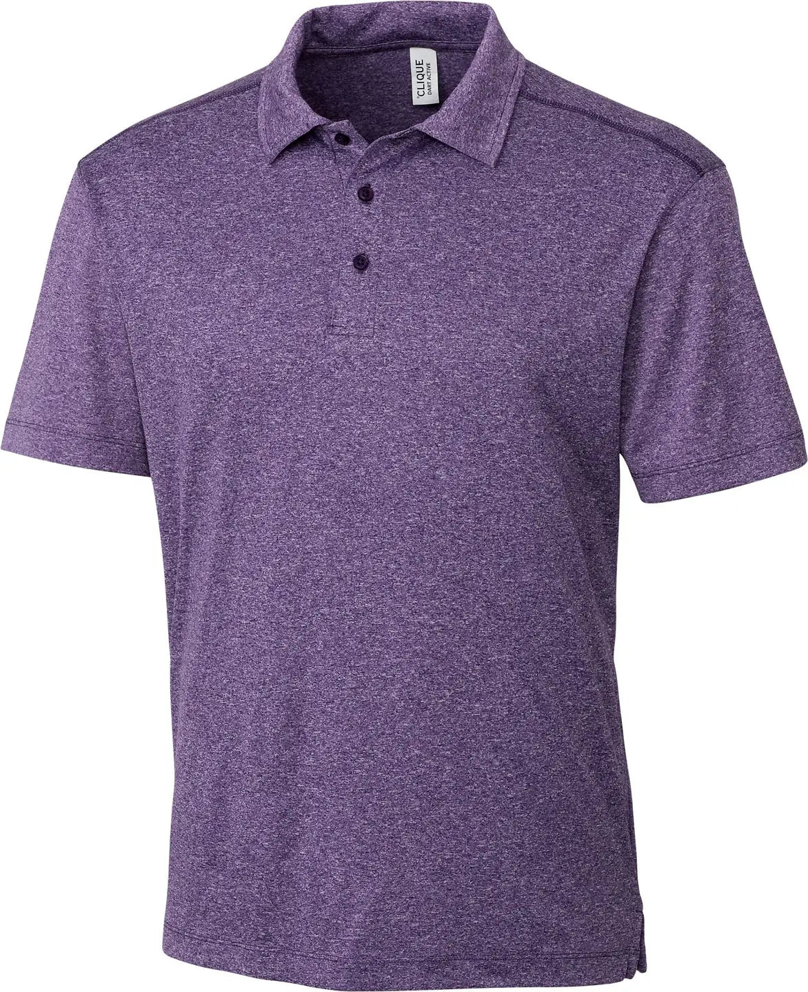 Clique Mqk00096 Charge Active Mens Short Sleeve Polo - College Purple Heather