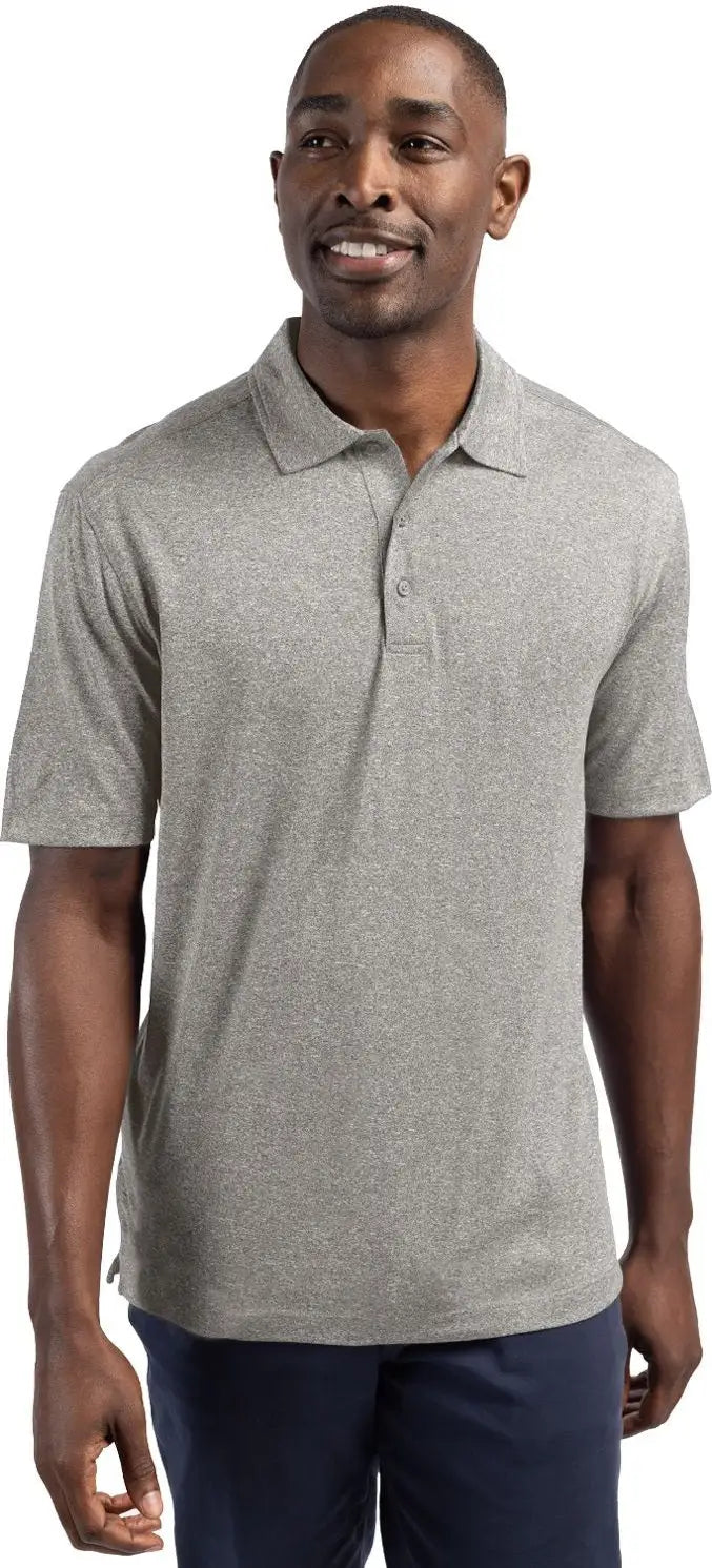 Clique Mqk00096 Charge Active Mens Short Sleeve Polo - Light Gray Heather - Adult m