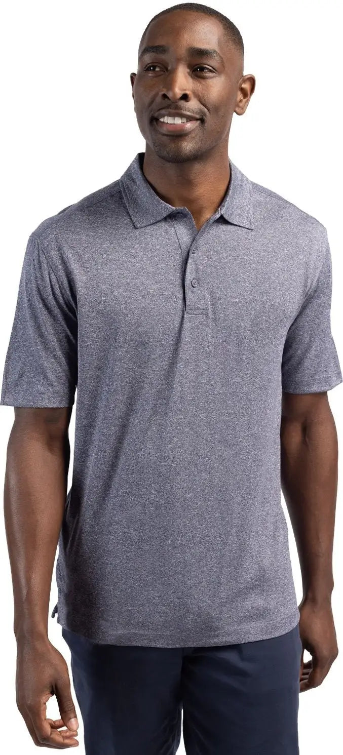 Clique Mqk00096 Charge Active Mens Short Sleeve Polo - Navy Heather - Adult s