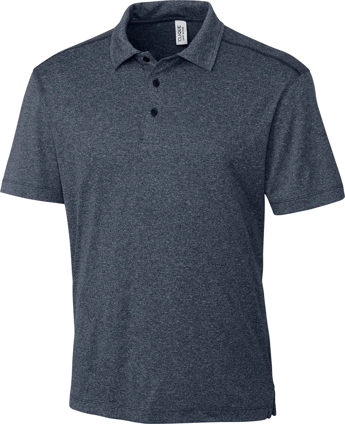 Clique Mqk00096 Charge Active Mens Short Sleeve Polo - Navy Heather