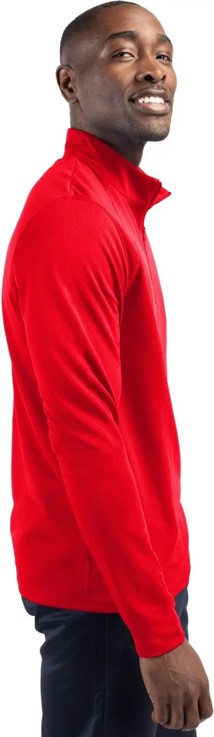Clique Mqk00098 Ice Pique Mens Half Zip Tech Pullover - Red