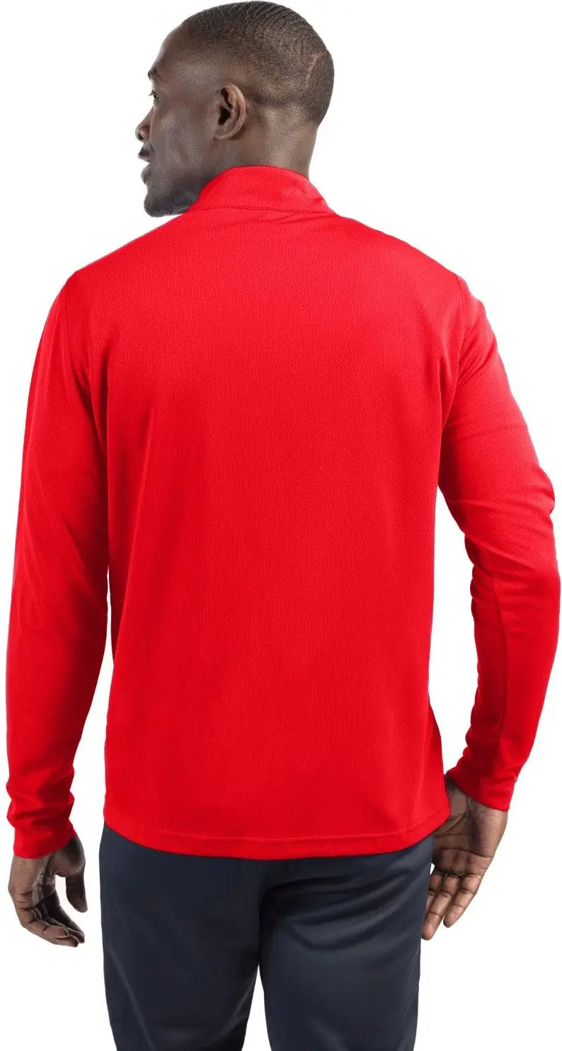 Clique Mqk00098 Ice Pique Mens Half Zip Tech Pullover - Red