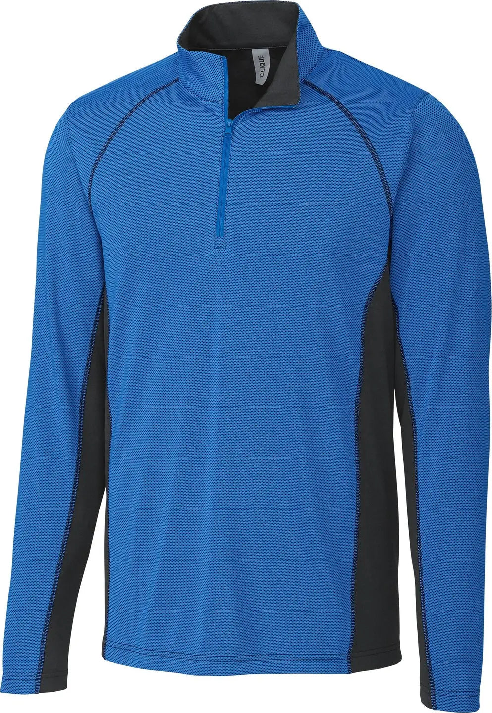 Clique Mqk00100 Ice Pique Colorblock Mens Half Zip Tech Pullover - Royal Blue