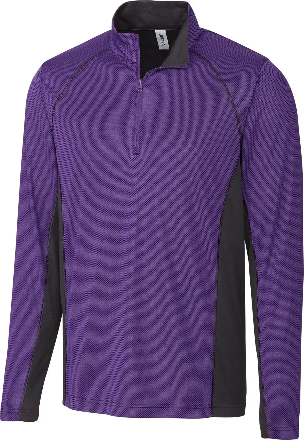 Clique Mqk00100 Ice Pique Colorblock Mens Half Zip Tech Pullover - College Purple - Adult s