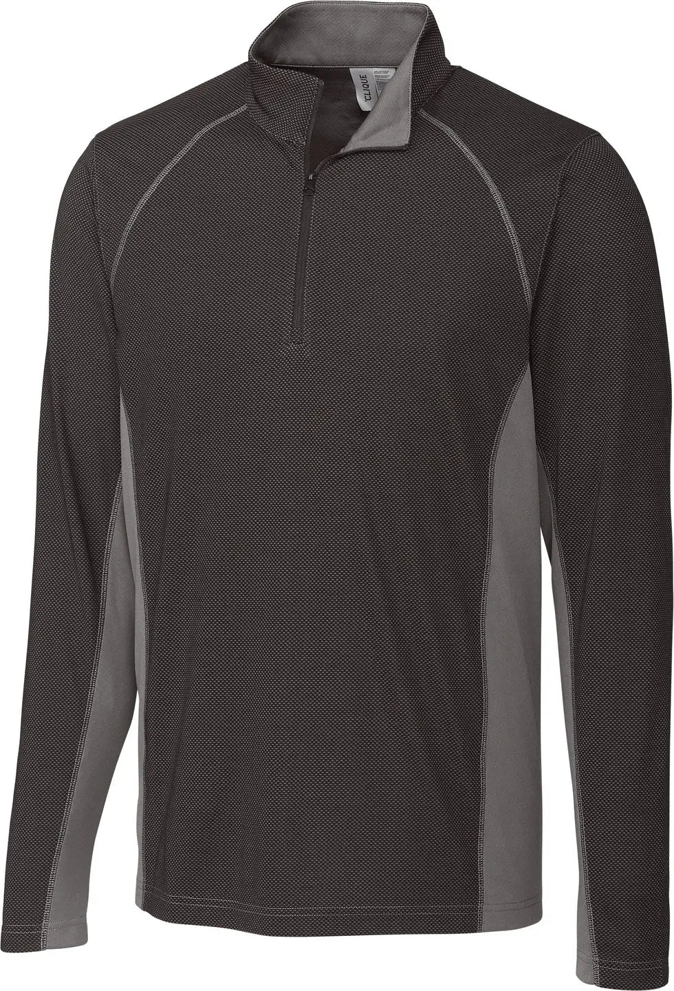 Clique Mqk00100 Ice Pique Colorblock Mens Half Zip Tech Pullover - Black - Adult s