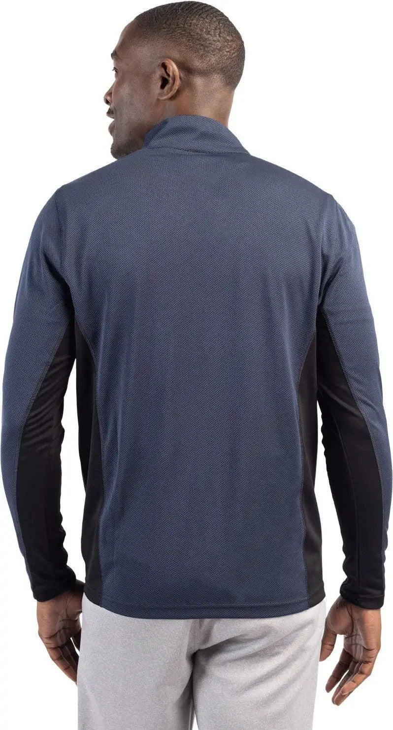 Clique Mqk00100 Ice Pique Colorblock Mens Half Zip Tech Pullover - Dark Navy