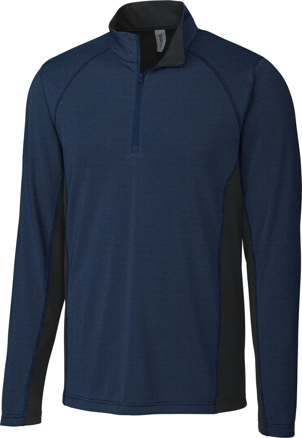 Clique Mqk00100 Ice Pique Colorblock Mens Half Zip Tech Pullover - Dark Navy