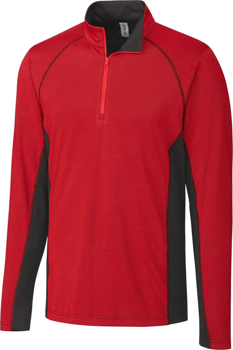 Clique Mqk00100 Ice Pique Colorblock Mens Half Zip Tech Pullover - Red - Adult s