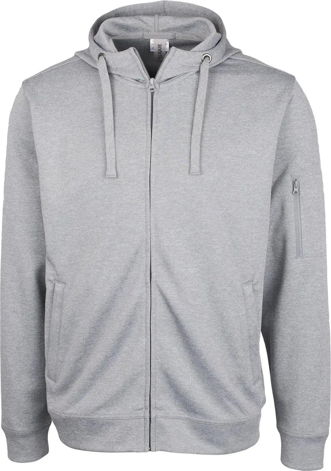 Clique Mqk00103 Lift Eco Performance Full Zip Unisex Hoodie Sweatshirt - Gray Melange