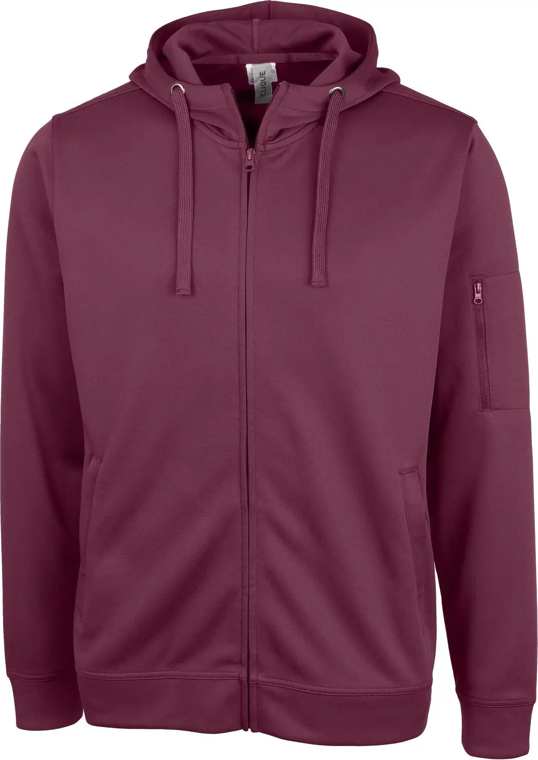 Clique Mqk00103 Lift Eco Performance Full Zip Unisex Hoodie Sweatshirt - Burgundy - Adult Xs