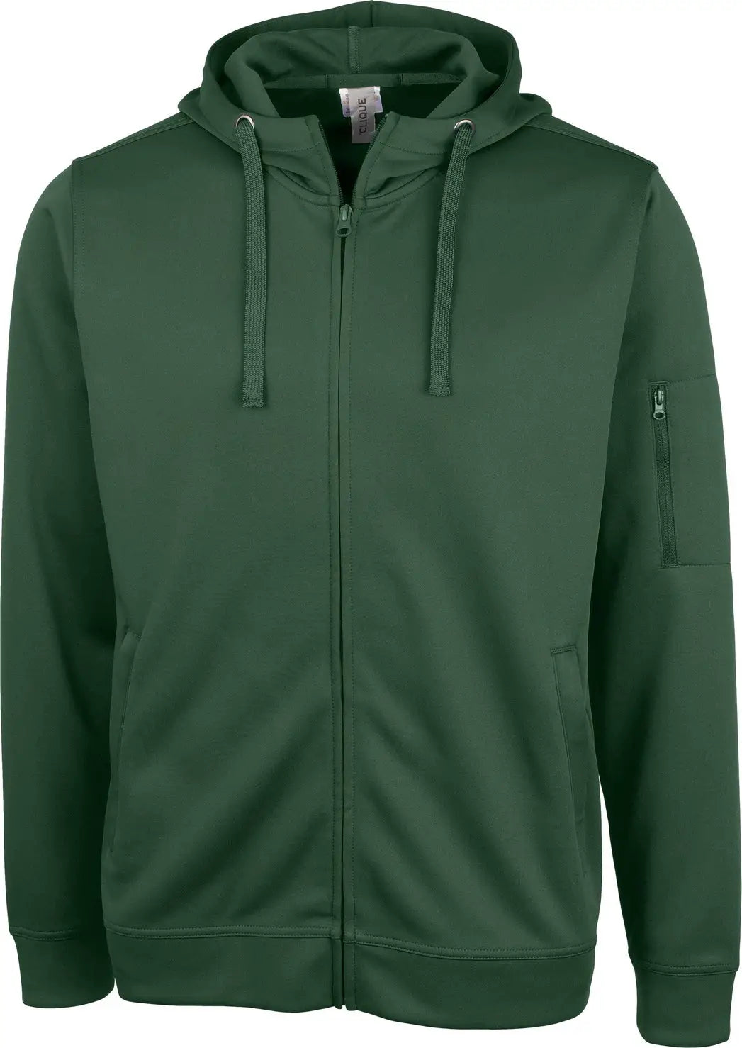 Clique Mqk00103 Lift Eco Performance Full Zip Unisex Hoodie Sweatshirt - Bottle Green - Adult Xs