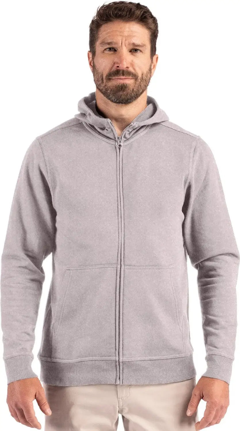 Clique Mqk00116 Drive Recycled Unisex Full Zip Hooded Sweatshirt - Gray Melange - Adult Xs