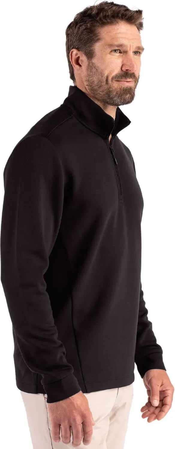 Clique Mqk00119 Haven Recycled Mens Quarter Zip Pullover - Black