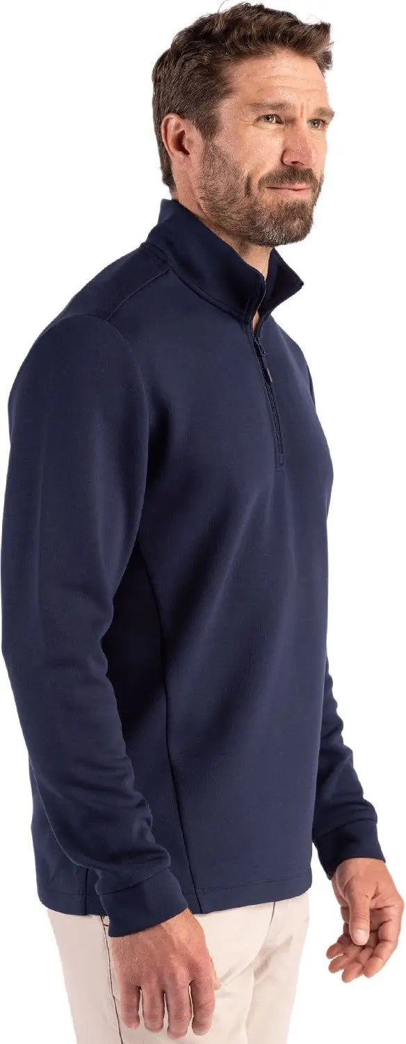 Clique Mqk00119 Haven Recycled Mens Quarter Zip Pullover - Dark Navy