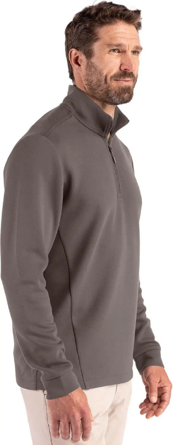 Clique Mqk00119 Haven Recycled Mens Quarter Zip Pullover - Pure Slate