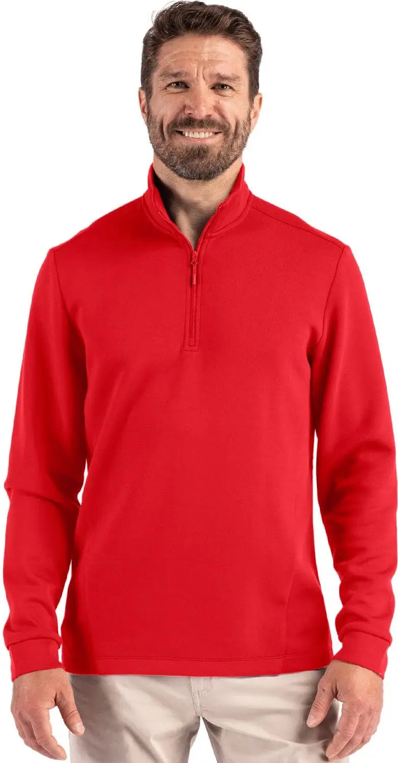 Clique Mqk00119 Haven Recycled Mens Quarter Zip Pullover - Red - Adult s