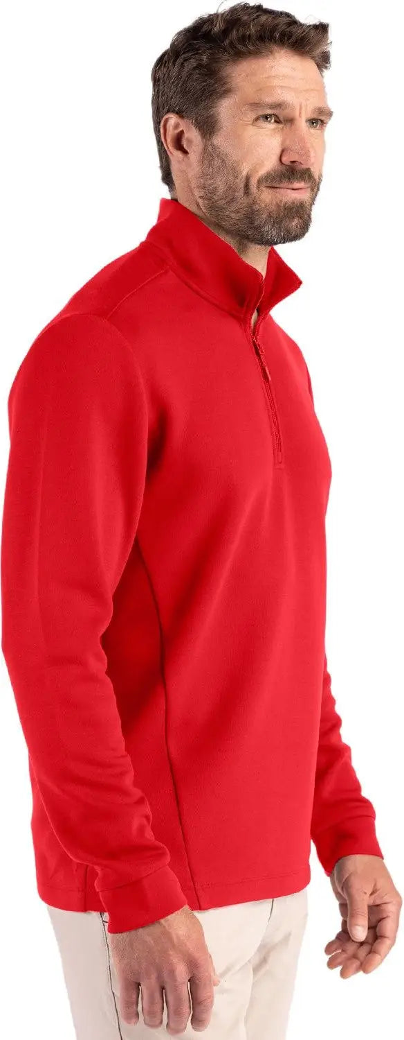 Clique Mqk00119 Haven Recycled Mens Quarter Zip Pullover - Red
