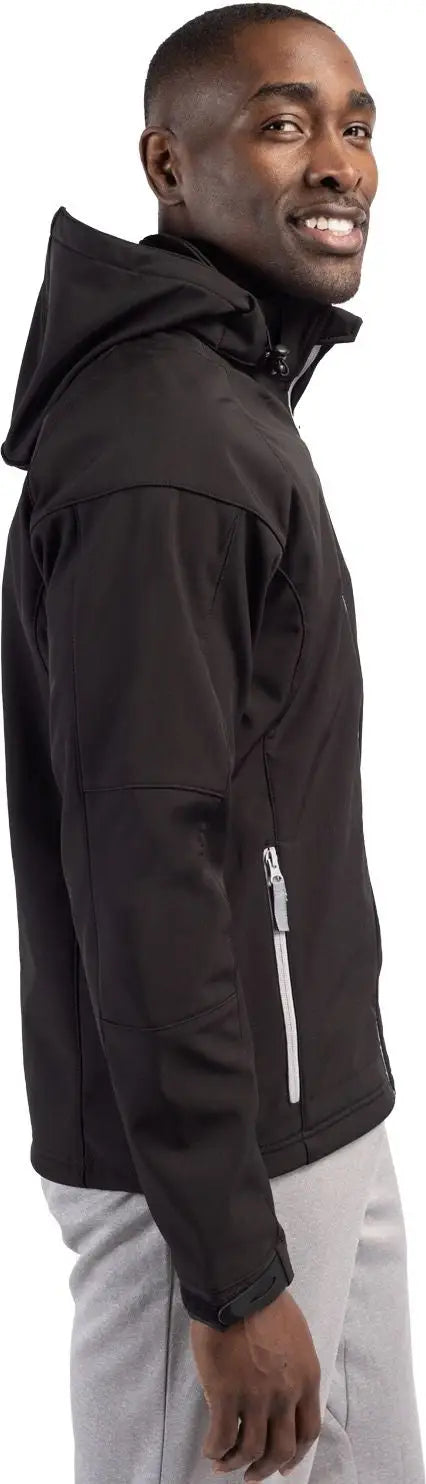 Clique Mqo00022 Serac Stretch Softshell Hooded Full Zip Mens Jacket - Black