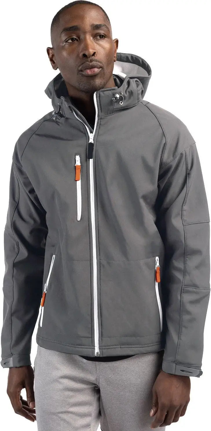 Clique Mqo00022 Serac Stretch Softshell Hooded Full Zip Mens Jacket - Gray