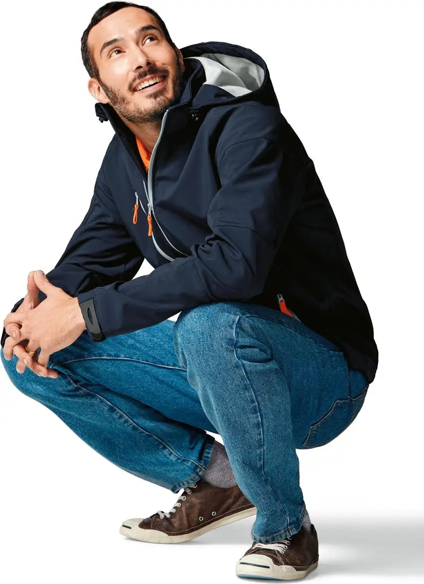 Clique Mqo00022 Serac Stretch Softshell Hooded Full Zip Mens Jacket - Navy