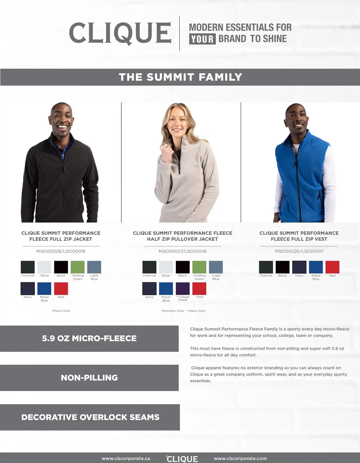 Clique Mqo00027 Summit Performance Fleece Half Zip Mens Pullover Jacket - Black - Adult s