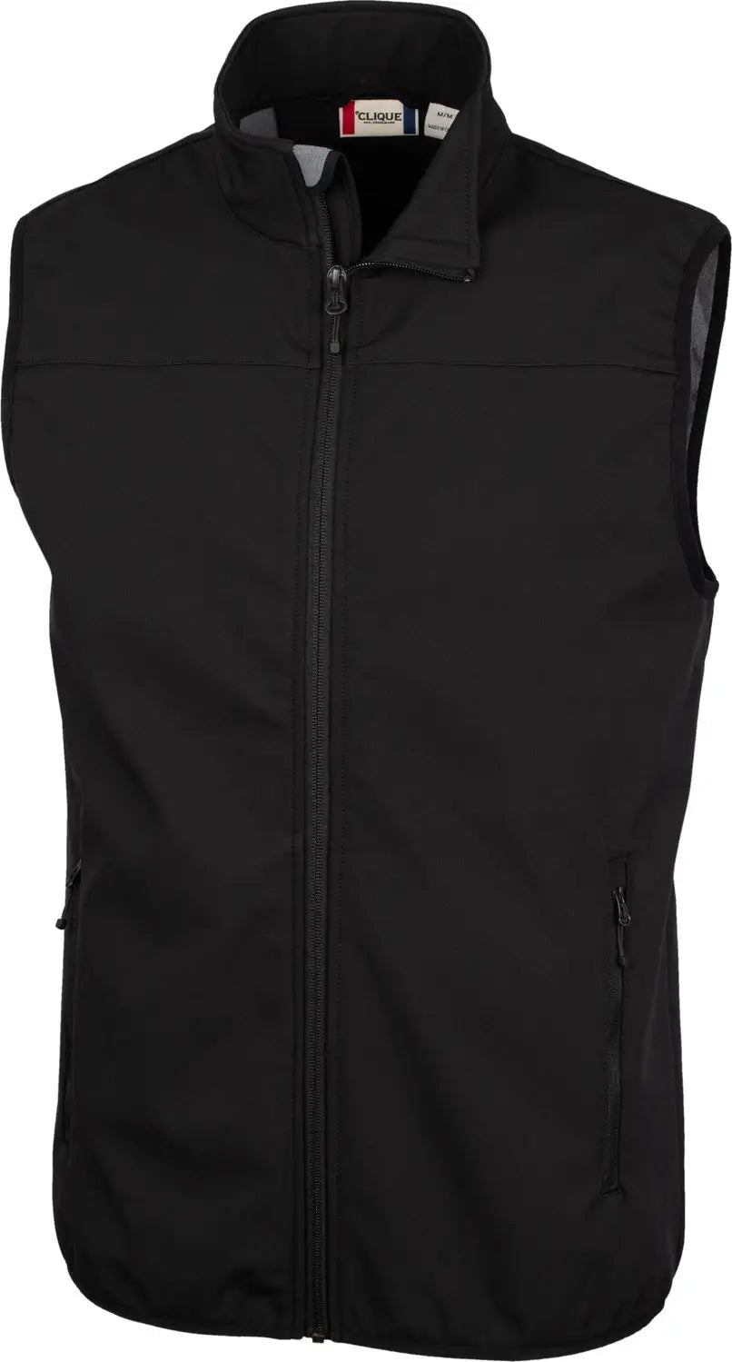 Clique Mqo00068 Trail Eco Stretch Softshell Full Zip Mens Vest - Black