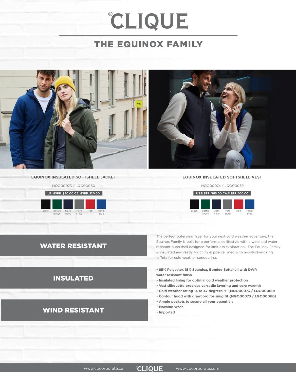 Clique Mqo00073 Equinox Insulated Mens Softshell Jacket - Black