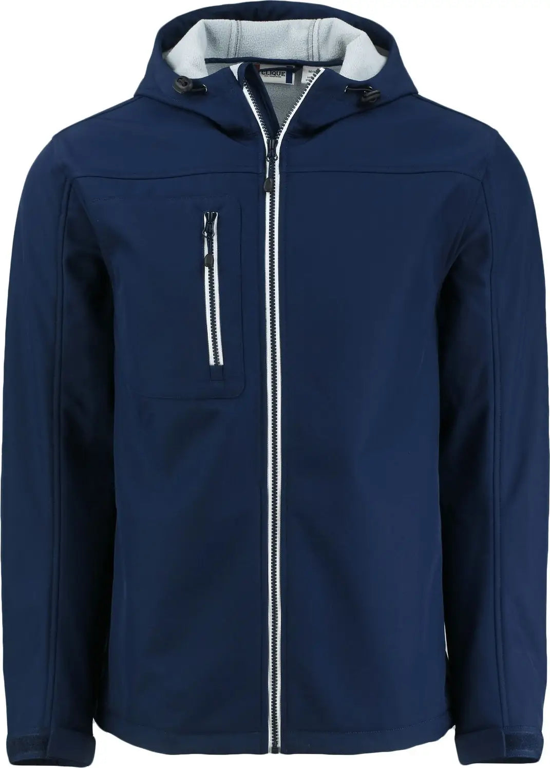 Clique Mqo00075 Telemark Eco Stretch Softshell Full Zip Mens Hooded Jacket - Dark Navy